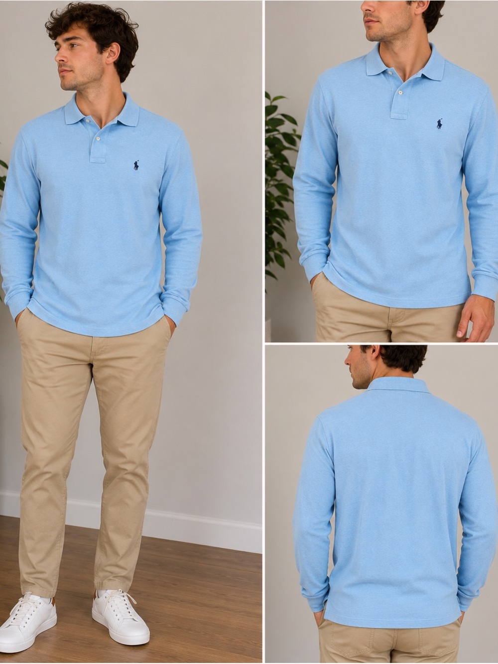 Polo Ralph Lauren Long Sleeve Polo Shirt Light Blue Men’s Small Classic Fit